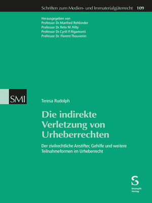 cover image of Die indirekte Verletzung von Urheberrechten